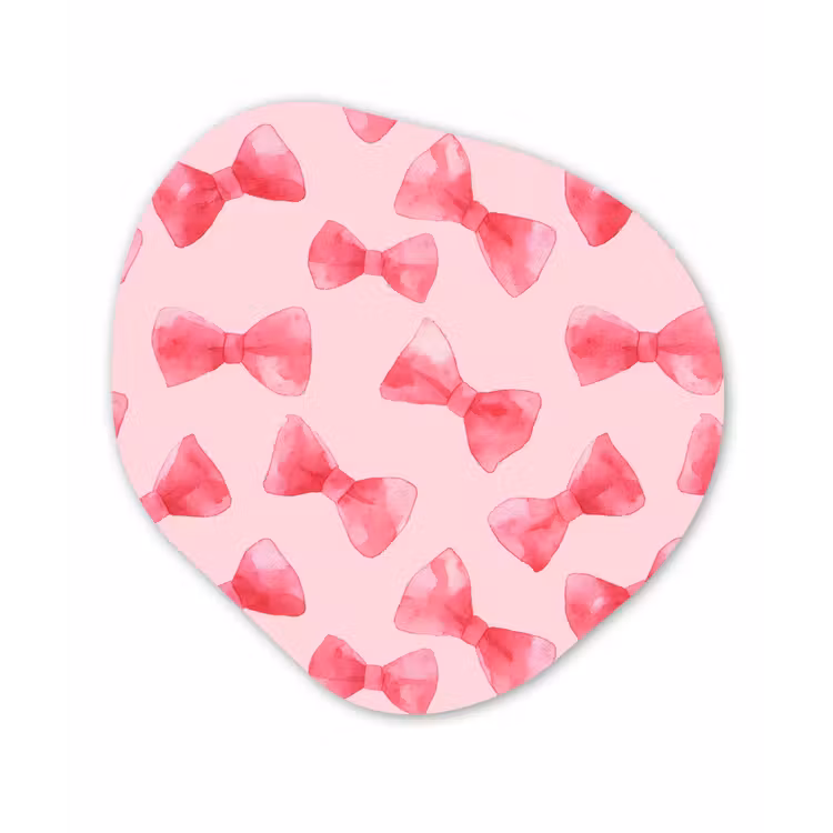 Strikken - Aquarel - Roze Wandcirkel Organisch Aluminium middel 851 -3d