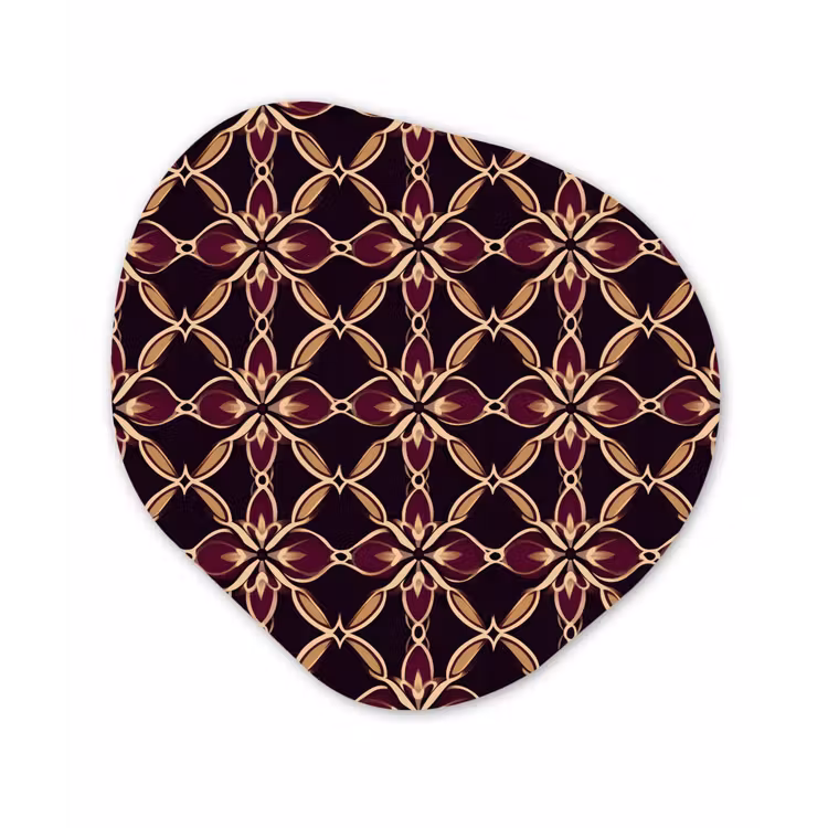 Symmetrisch - Tegel - Burgundy Wandcirkel Organisch Aluminium middel 851 -3d