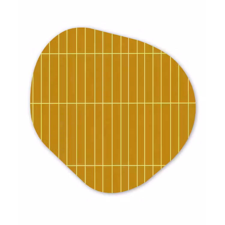 Tegels - Verticaal - Mosterdgeel Wandcirkel Organisch Aluminium middel 851 -3d