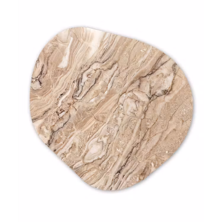Textuur - Aders - Abstract - Modern - Beige Wandcirkel Organisch Aluminium middel -3d