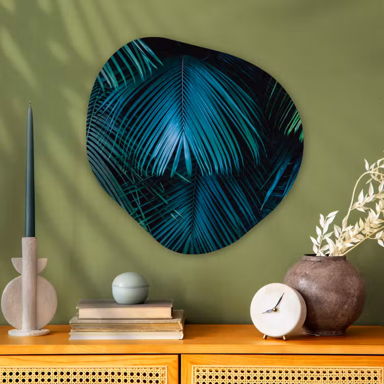 Inductie beschermer - Inductie afdekplaat - Tropical - Jungle - Bladeren - Groen Wandcirkel Organisch Aluminium middel -sfeer2