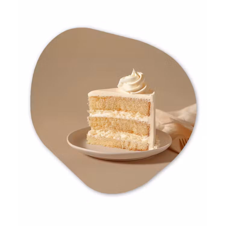 Vanilletaart - Cake - Romig Wandcirkel Organisch Aluminium middel -3d