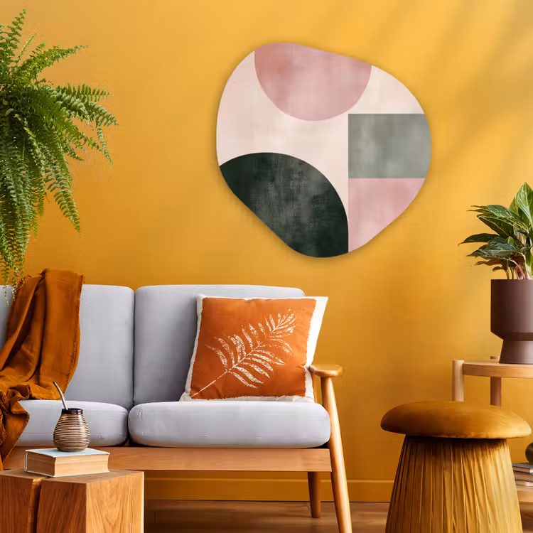 Vormen - Abstract - Cirkel - Zwart Wandcirkel Organisch Aluminium middel -sfeer4