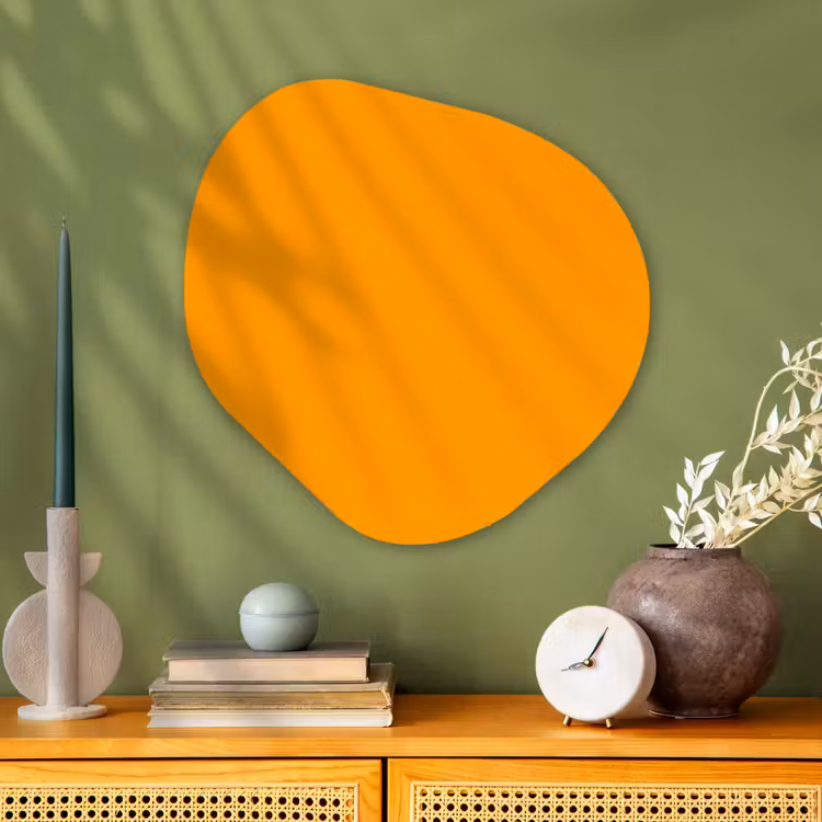 Warm - Ochre - Oranje Wandcirkel Organisch Aluminium middel 851 -sfeer2