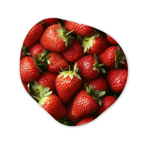 Aardbei - Fruit - Rood Wandcirkel Organisch Forex 3mm klein -3d