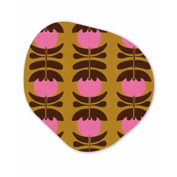 Abstract - Bloemen - Roze Wandcirkel Organisch Forex 3mm klein 629 -3d