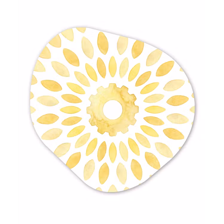 Abstract - Geometrisch - Stralend - Geel Wandcirkel Organisch Forex 3mm klein -3d