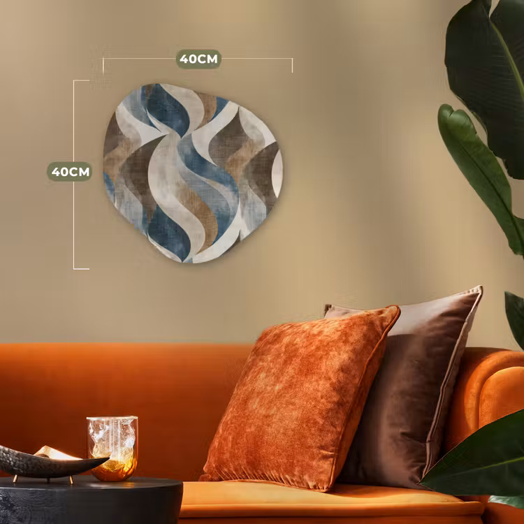 Abstract - Golven - Kleurrijk Wandcirkel Organisch Forex 3mm klein 629 -sfeer3