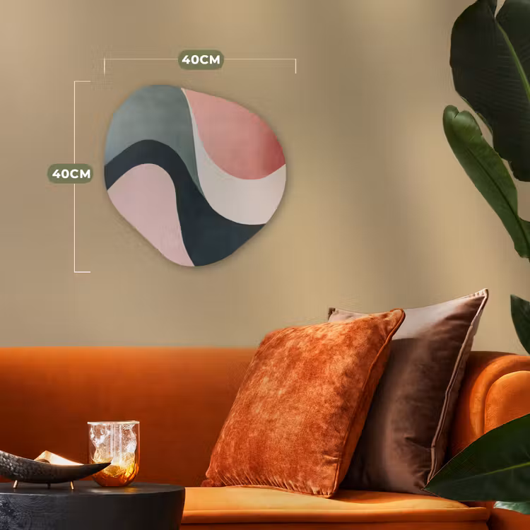 Abstract - Golven - Sierlijk - Roze Wandcirkel Organisch Forex 3mm klein -sfeer3