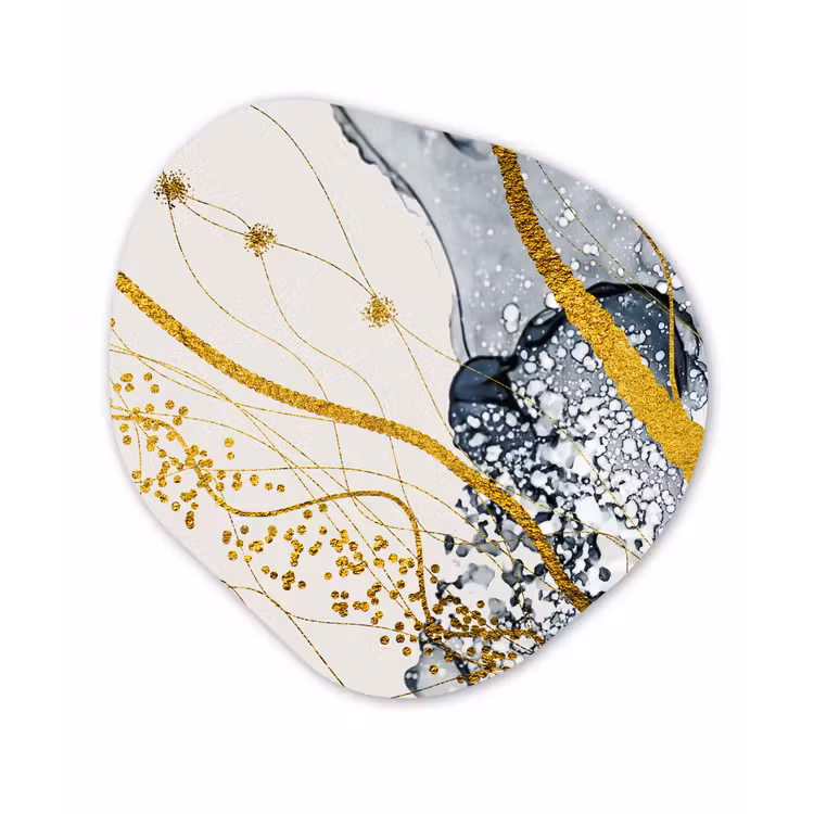 Abstract - Goud - Natuur - Kunst Wandcirkel Organisch Forex 3mm klein -3d