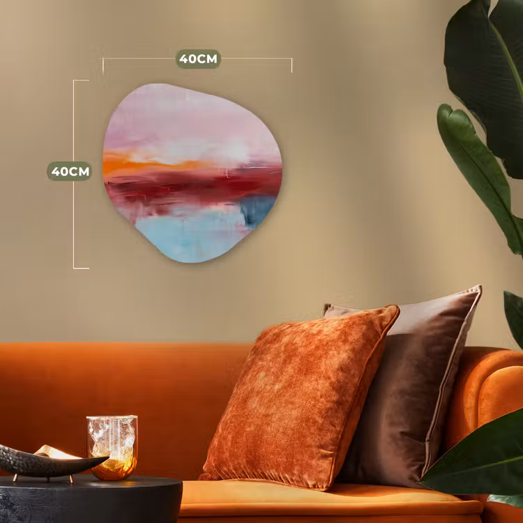Abstract - Kleuren - Modern - Kunst - Roze Wandcirkel Organisch Forex 3mm klein -sfeer3