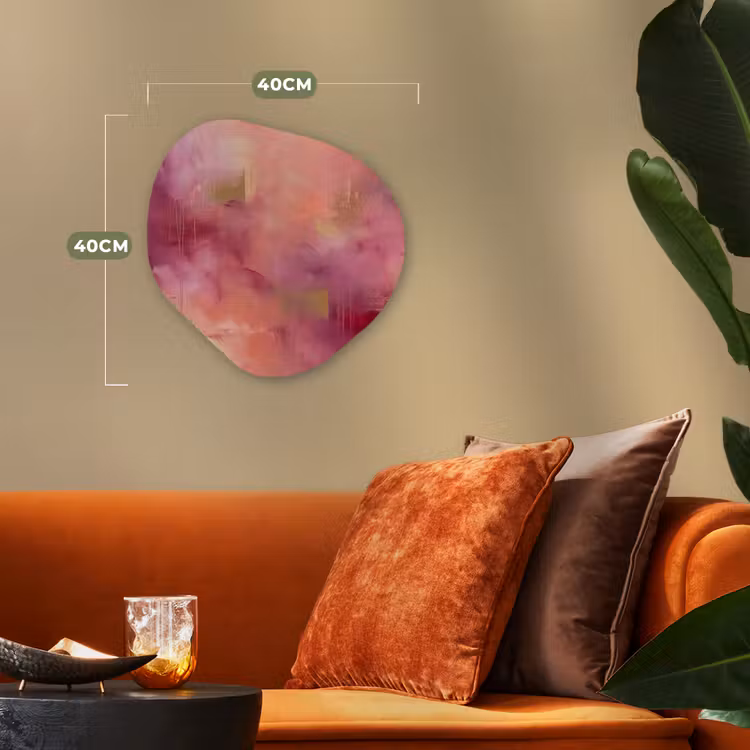 Abstract - Kleuren - Modern - Roze - Paars Wandcirkel Organisch Forex 3mm klein -sfeer3