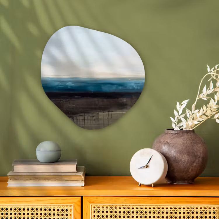 Abstract - Landschap - Horizon - Blauw - Modern Wandcirkel Organisch Forex 3mm klein -sfeer2