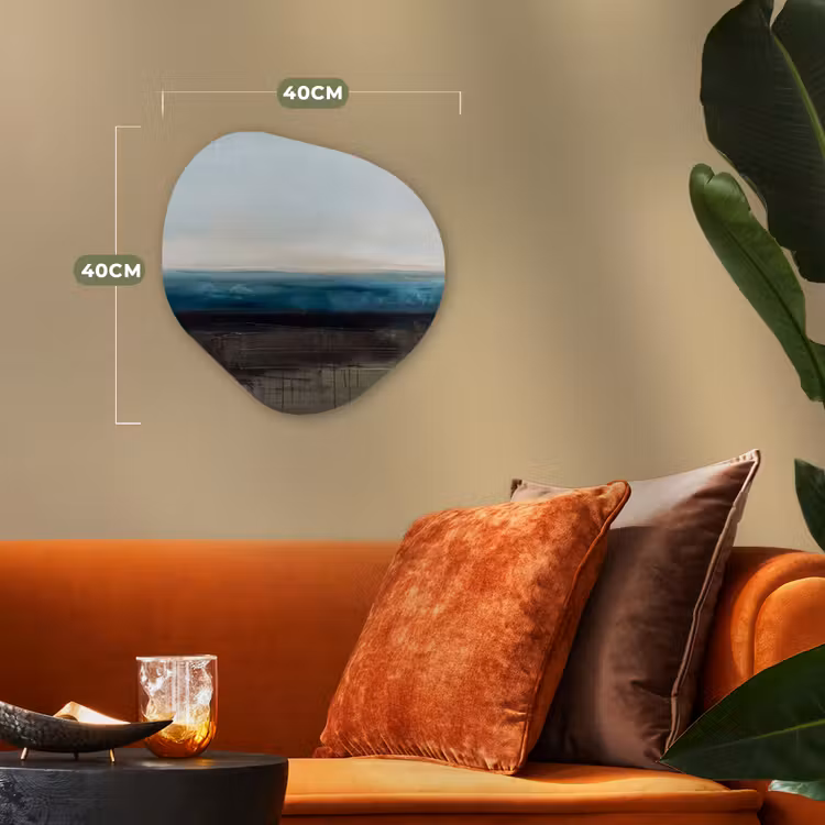 Abstract - Landschap - Horizon - Blauw - Modern Wandcirkel Organisch Forex 3mm klein -sfeer3