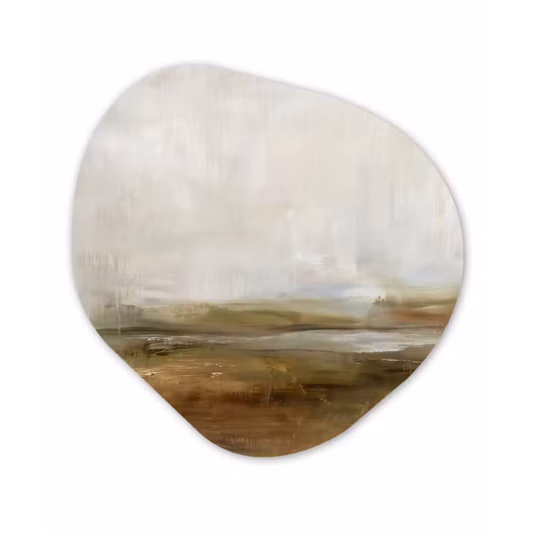 Abstract - Landschap - Natuur - Beige - Bruin Wandcirkel Organisch Forex 3mm klein -3d
