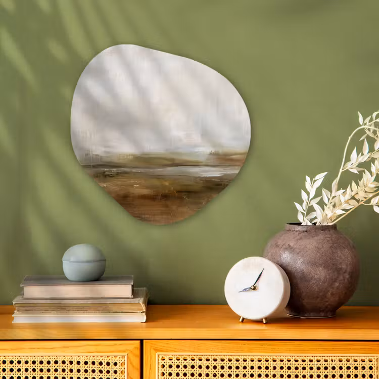 Abstract - Landschap - Natuur - Beige - Bruin Wandcirkel Organisch Forex 3mm klein -sfeer2
