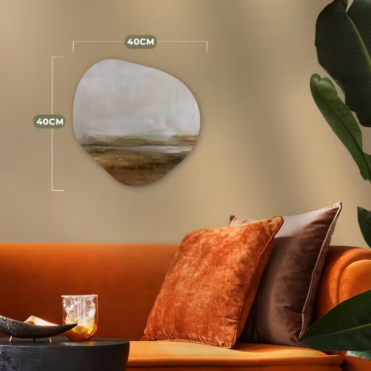 Abstract - Landschap - Natuur - Beige - Bruin Wandcirkel Organisch Forex 3mm klein -sfeer3