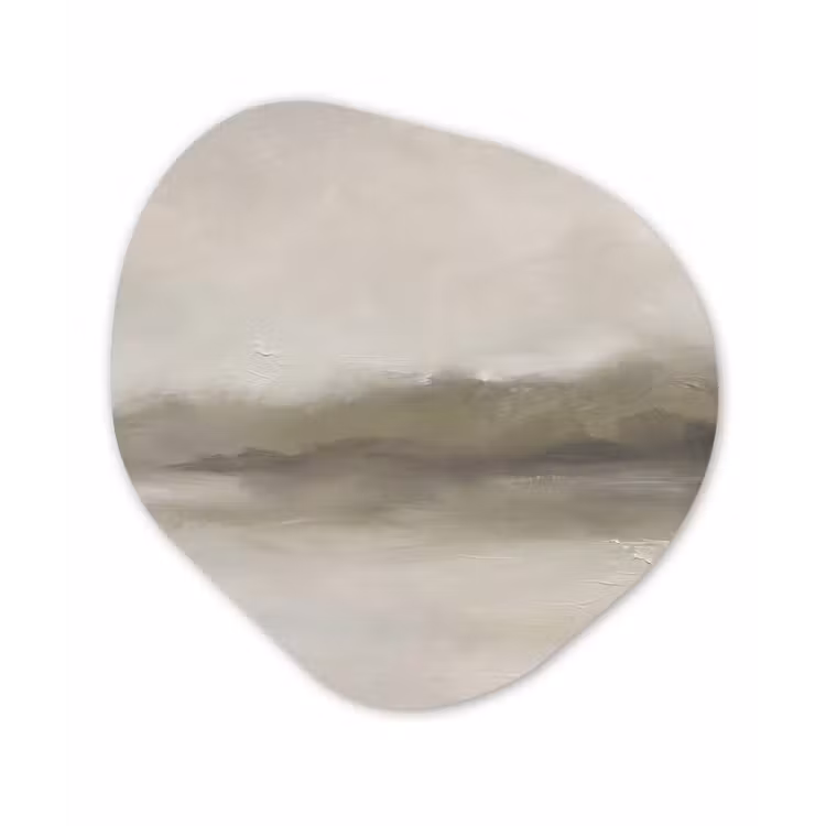 Abstract - Landschap - Nevel - Modern - Grijs Wandcirkel Organisch Forex 3mm klein -3d