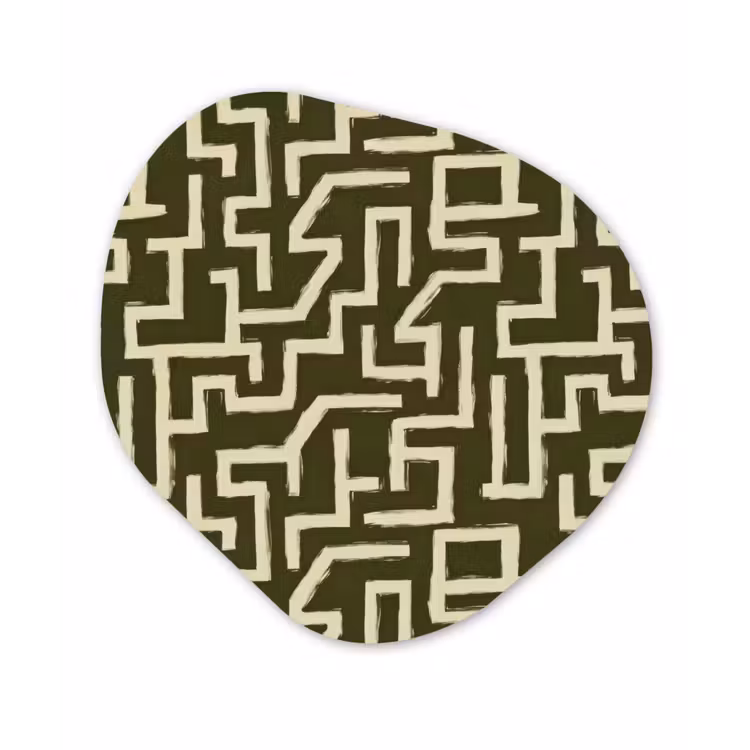 Abstract - Lijnen - Groen Wandcirkel Organisch Forex 3mm klein 629 -3d