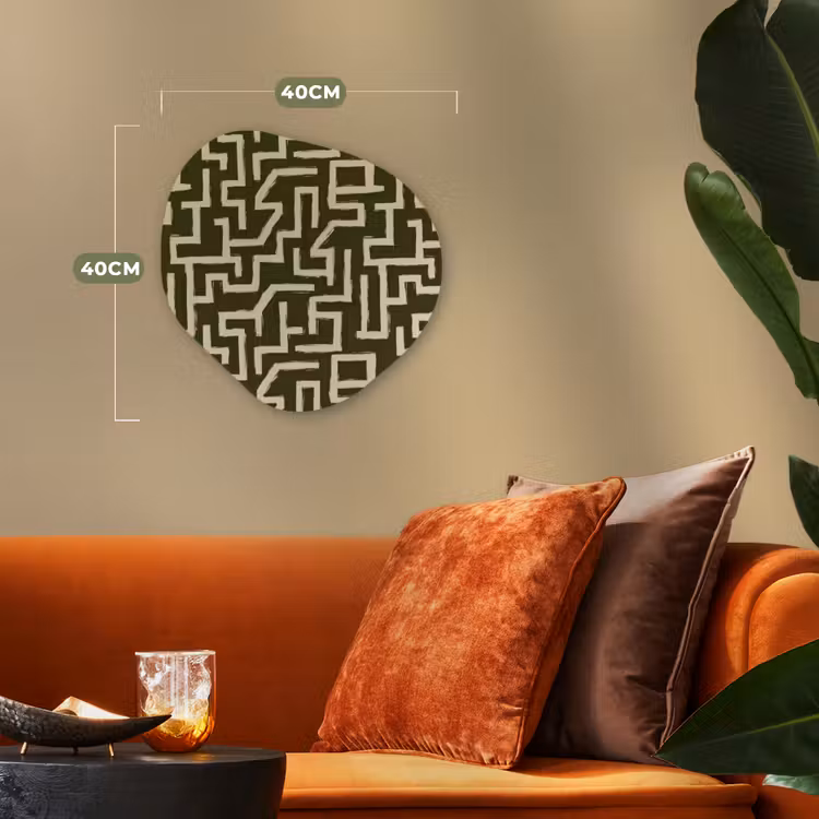 Abstract - Lijnen - Groen Wandcirkel Organisch Forex 3mm klein 629 -sfeer3