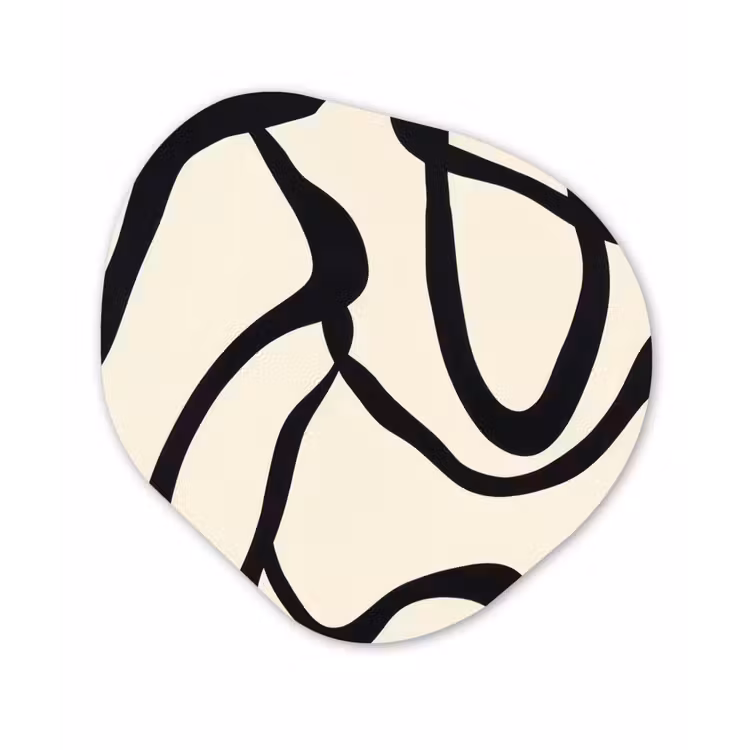 Abstract - Lijnen - Modern - Beige Wandcirkel Organisch Forex 3mm klein -3d