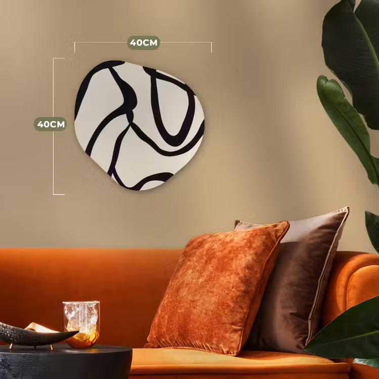 Abstract - Lijnen - Modern - Beige Wandcirkel Organisch Forex 3mm klein -sfeer3