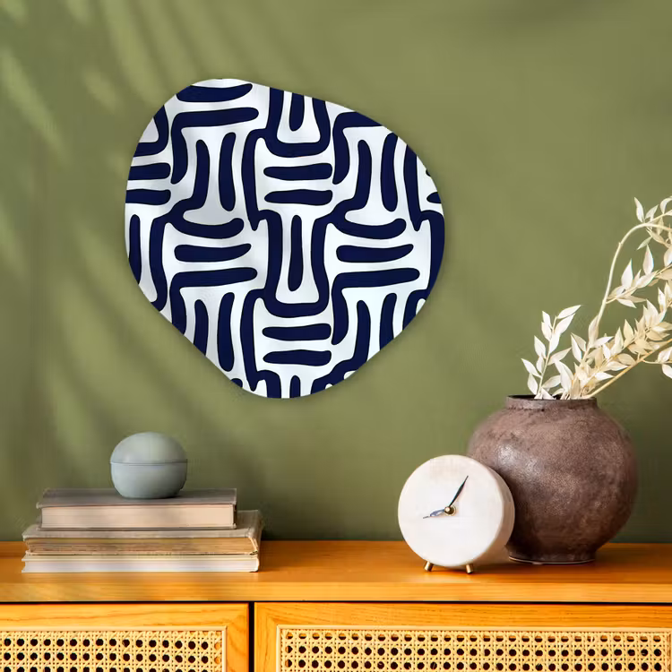 Abstract - Modern - Blauw Wandcirkel Organisch Forex 3mm klein 629 -sfeer2