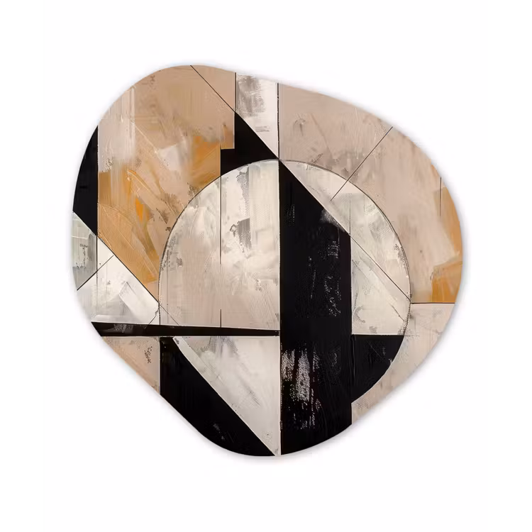 Abstract - Modern - Geometrisch - Pastel Wandcirkel Organisch Forex 3mm klein -3d