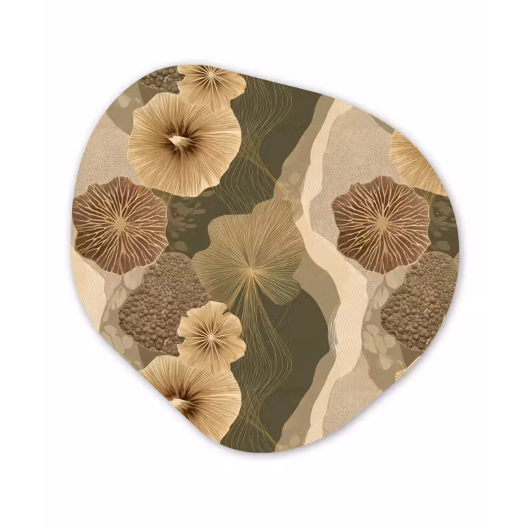 Abstract - Modern - Groen Wandcirkel Organisch Forex 3mm klein 629 -3d