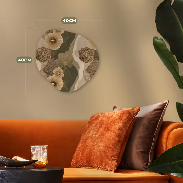 Abstract - Modern - Groen Wandcirkel Organisch Forex 3mm klein 629 -sfeer3