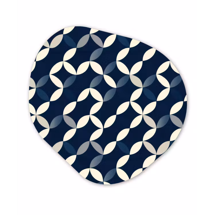 Abstract - Patroon - Blauw Wandcirkel Organisch Forex 3mm klein 629 -3d