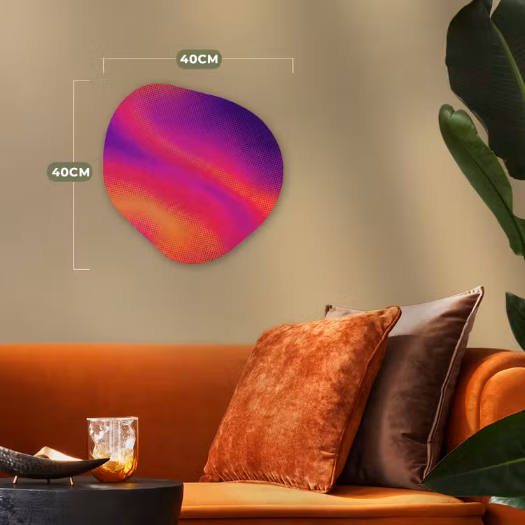 Abstract - Patroon - Kleurverloop Wandcirkel Organisch Forex 3mm klein -sfeer3
