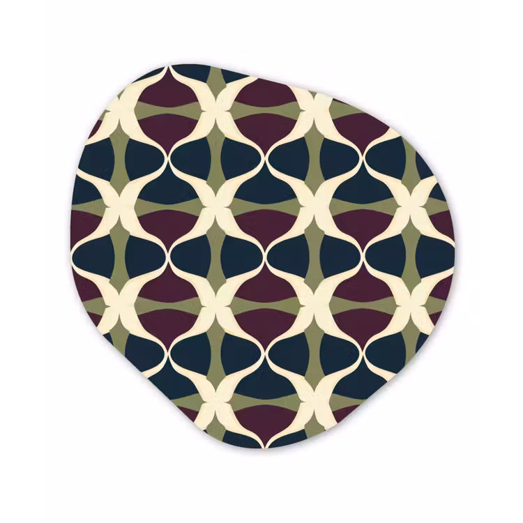 Abstract - Retro - Kleurrijk Wandcirkel Organisch Forex 3mm klein 629 -3d