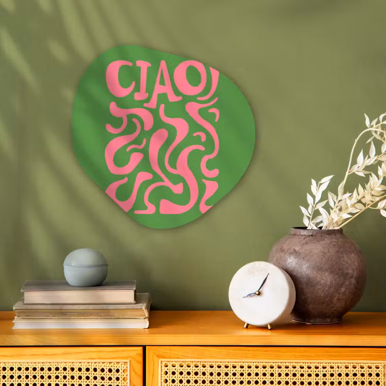 Abstract - Roze - Ciao - Vormen Wandcirkel Organisch Forex 3mm klein -sfeer2