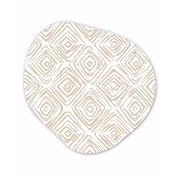 Abstract - Ruit - Beige Wandcirkel Organisch Forex 3mm klein 629 -3d