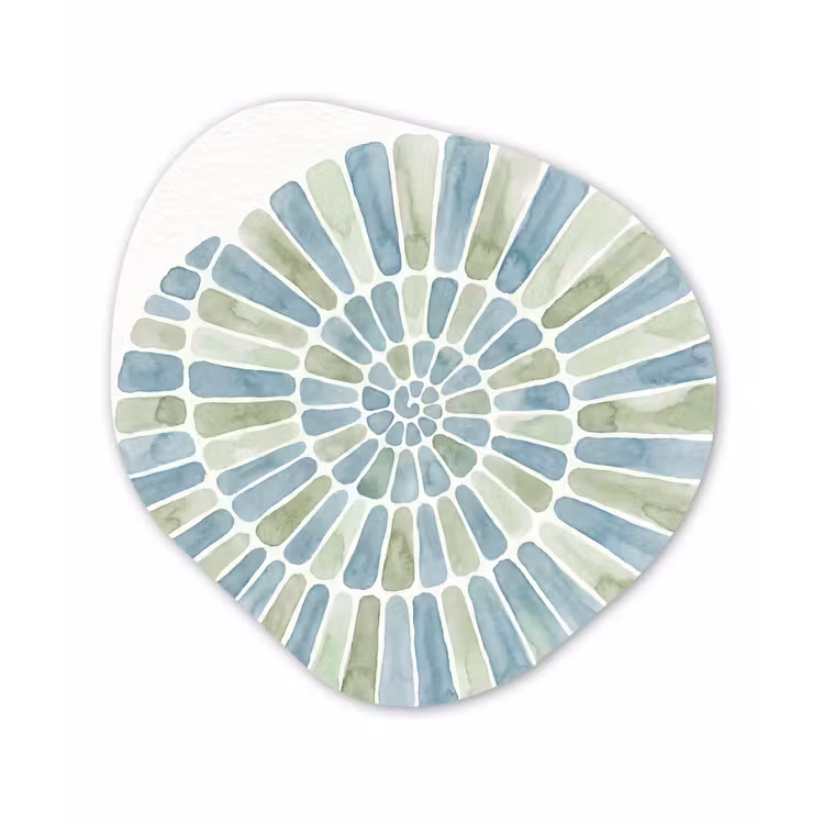Abstract - Spiraal - Patroon - Modern - Blauw-Groen Wandcirkel Organisch Forex 3mm klein -3d