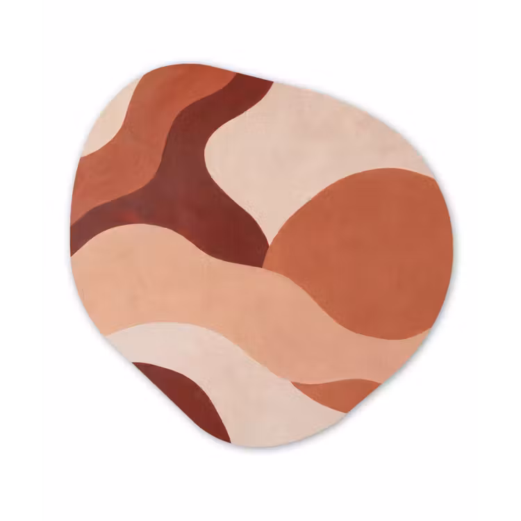 Abstract - Vormen - Organisch - Aardetinten - Modern Wandcirkel Organisch Forex 3mm klein -3d