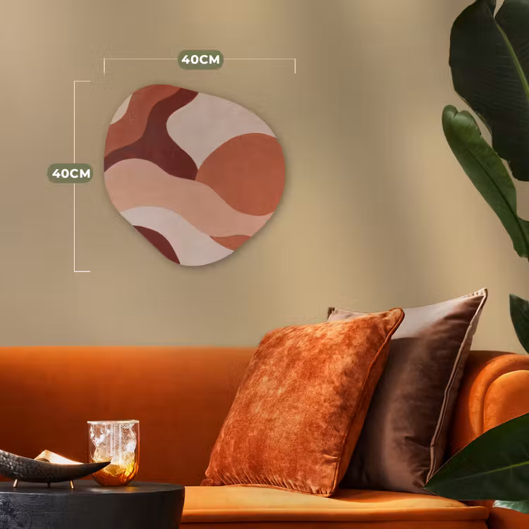 Abstract - Vormen - Organisch - Aardetinten - Modern Wandcirkel Organisch Forex 3mm klein -sfeer3