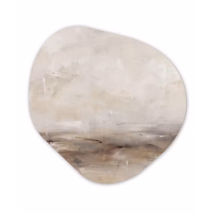 Abstrakt - Landschap - Modern - Beige - Kunst Wandcirkel Organisch Forex 3mm klein -3d