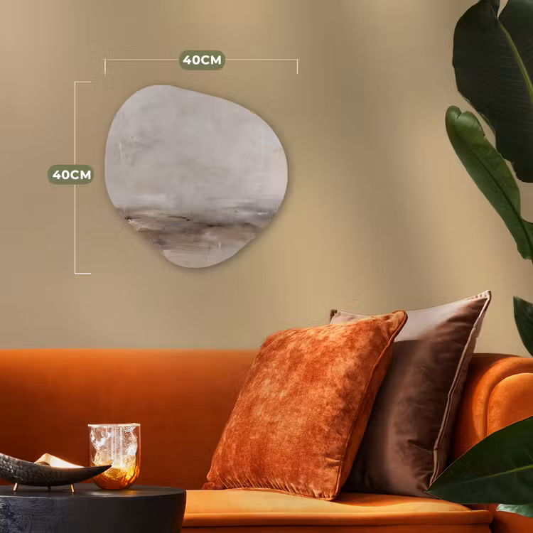 Abstrakt - Landschap - Modern - Beige - Kunst Wandcirkel Organisch Forex 3mm klein -sfeer3