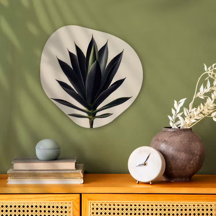 Agaveplant - Symmetrisch - Groen Wandcirkel Organisch Forex 3mm klein -sfeer2