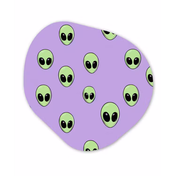 Alien - Retro - Lila Wandcirkel Organisch Forex 3mm klein 629 -3d