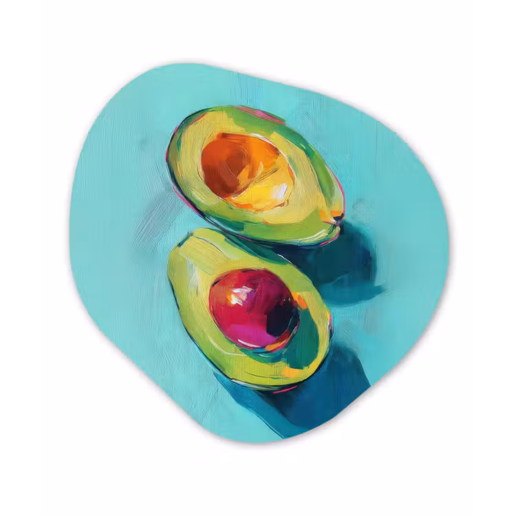 Avocado - Groen - Pit - Schaduw Wandcirkel Organisch Forex 3mm klein -3d