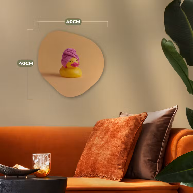 Badeend - Handdoek - Kleurrijk Wandcirkel Organisch Forex 3mm klein -sfeer3