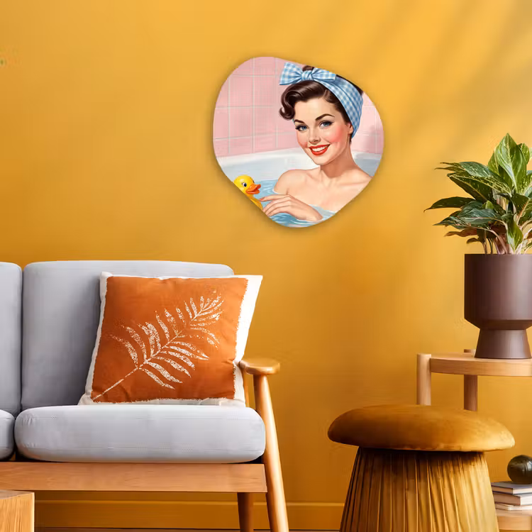 Badkamer - Eend - Blauw Wandcirkel Organisch Forex 3mm klein -sfeer4