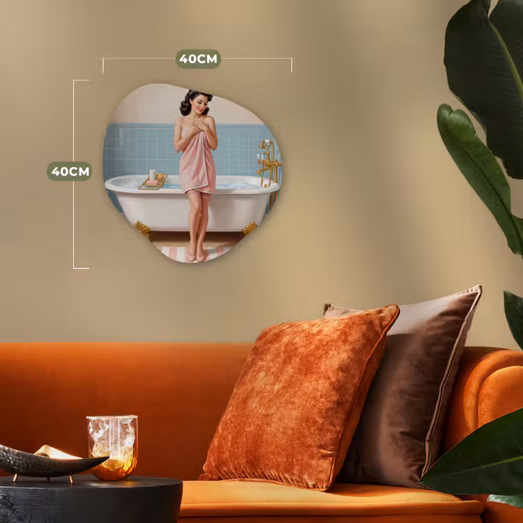 Badkamer - Vrouw - Roze Wandcirkel Organisch Forex 3mm klein -sfeer3