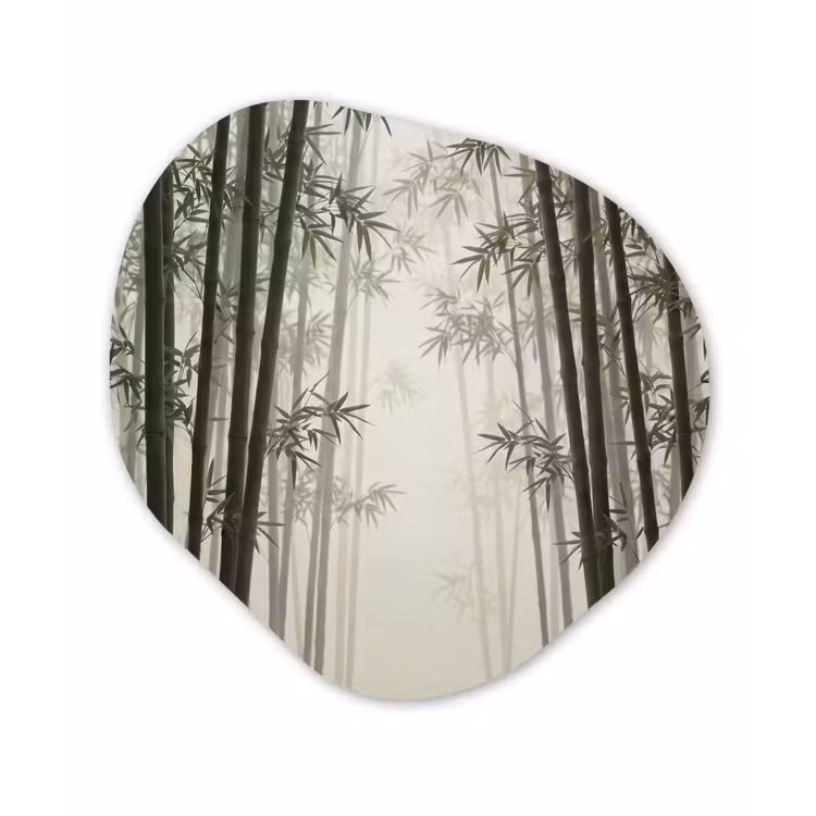 Bamboe - Bos - Mist - Natuur Wandcirkel Organisch Forex 3mm klein -3d