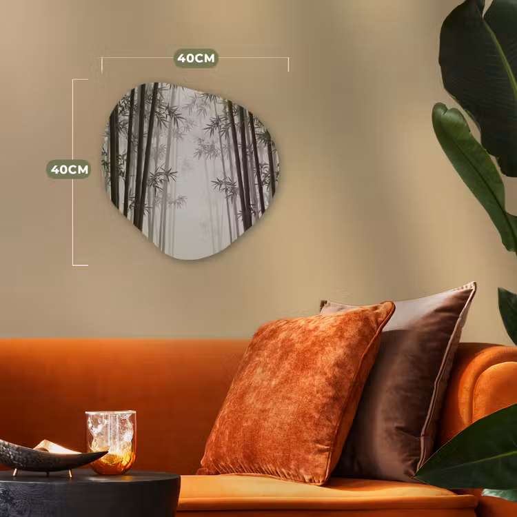 Bamboe - Bos - Mist - Natuur Wandcirkel Organisch Forex 3mm klein -sfeer3
