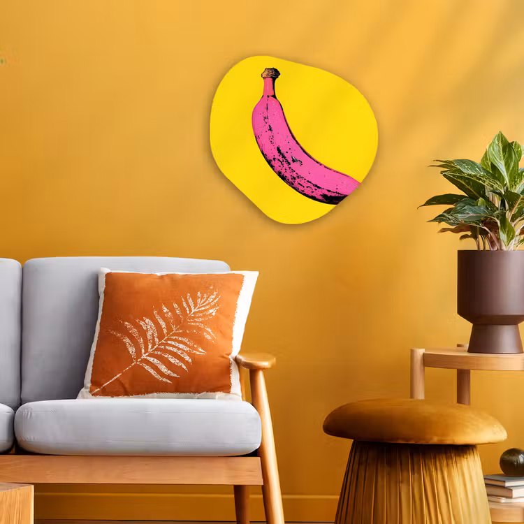Banaan - Grafisch - Geel Wandcirkel Organisch Forex 3mm klein -sfeer4