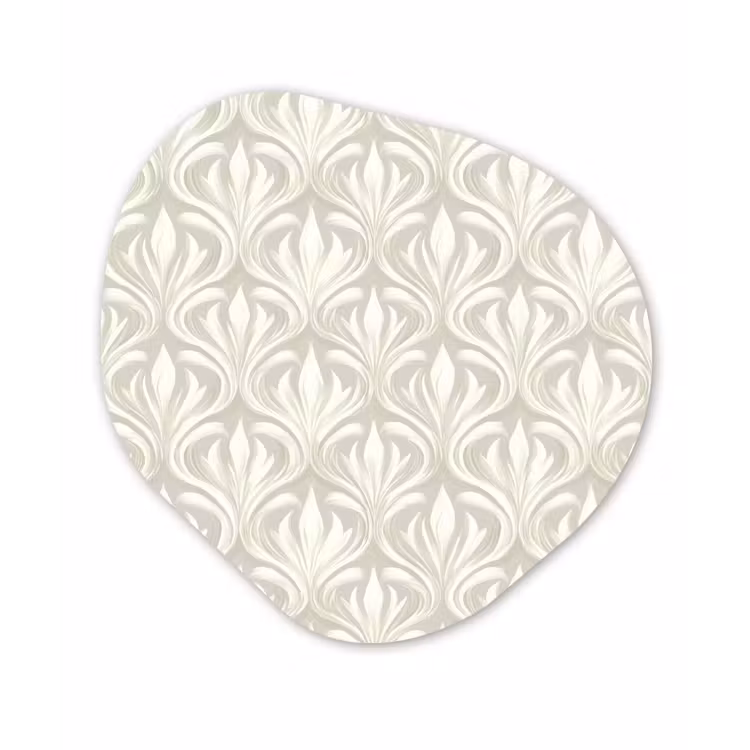Barok - Patroon - Beige Wandcirkel Organisch Forex 3mm klein 629 -3d